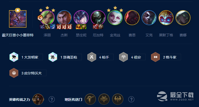云顶之弈S9皮城祖安枪阵容搭配方法