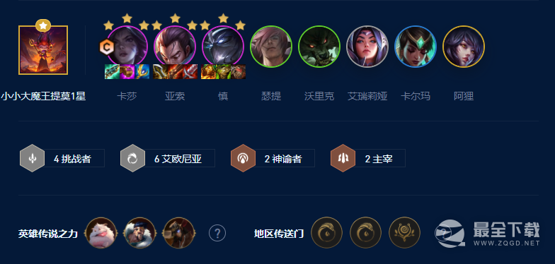 云顶之弈S9六艾欧里亚卡莎阵容玩法攻略
