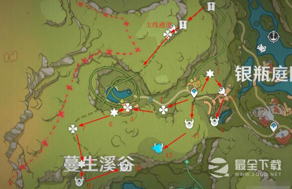 原神海岛蔓生溪谷宝箱位置一览