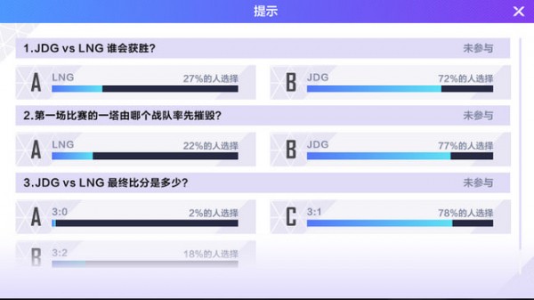 英雄联盟电竞经理赛事预测JDGvsLNG比分最终比分_谁会获胜