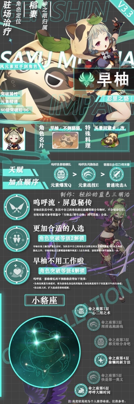 《原神》3.3版早柚一图流培养攻略