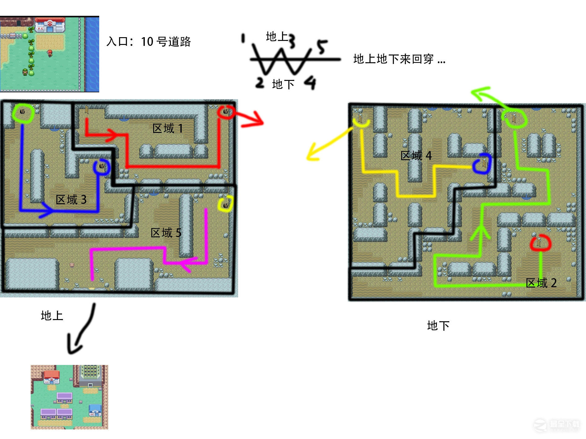 Pokemmo关都岩山隧道走法攻略