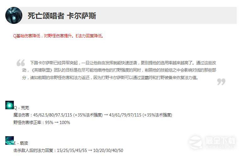 《英雄联盟》13.14版本正式服死歌削弱一览