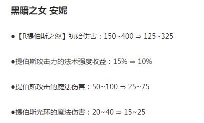 LOL7.24斗魂竞技场安妮削弱一览