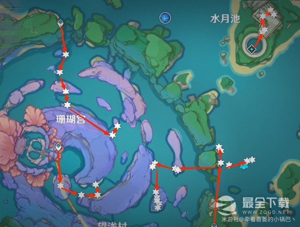 原神3.8版珊瑚真珠快速收集路线