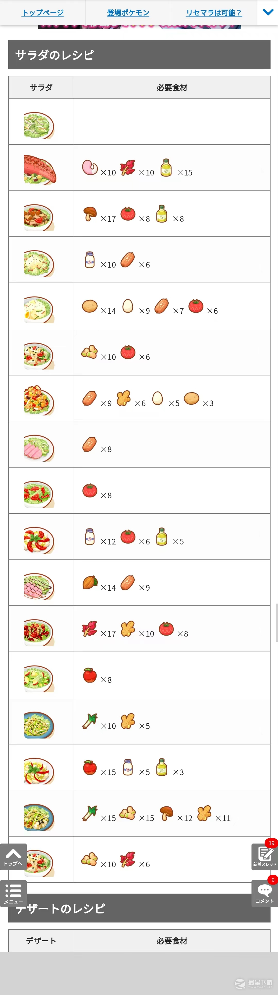 宝可梦sleep料理有哪些