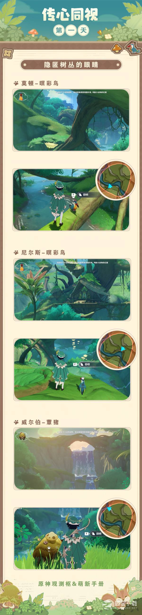 原神38传心同视第一天隐匿树丛的眼睛流程