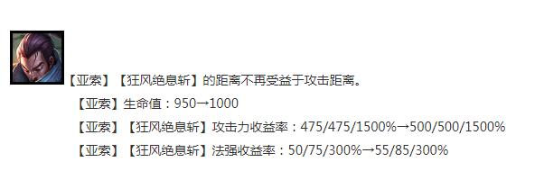 云顶之弈13.16版本正式服亚索削弱详情