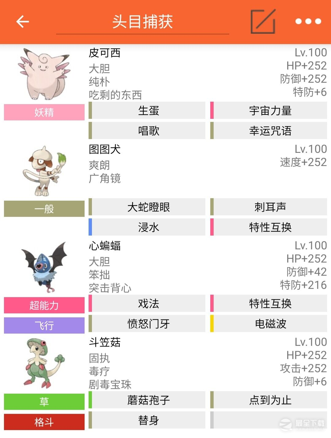 Pokemmo成都版本头目捕获队伍介绍