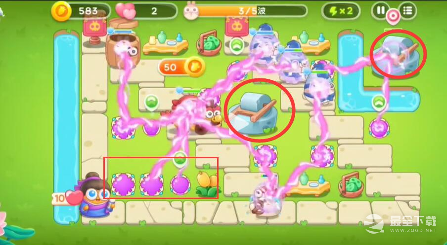 《保卫萝卜4》七夕鹊桥会第2关通关方法