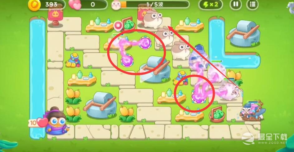 《保卫萝卜4》七夕鹊桥会第2关通关方法