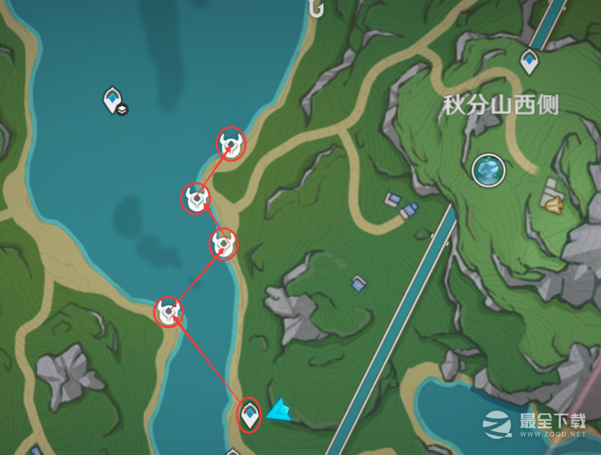 原神4.0久雨莲采集路线指南