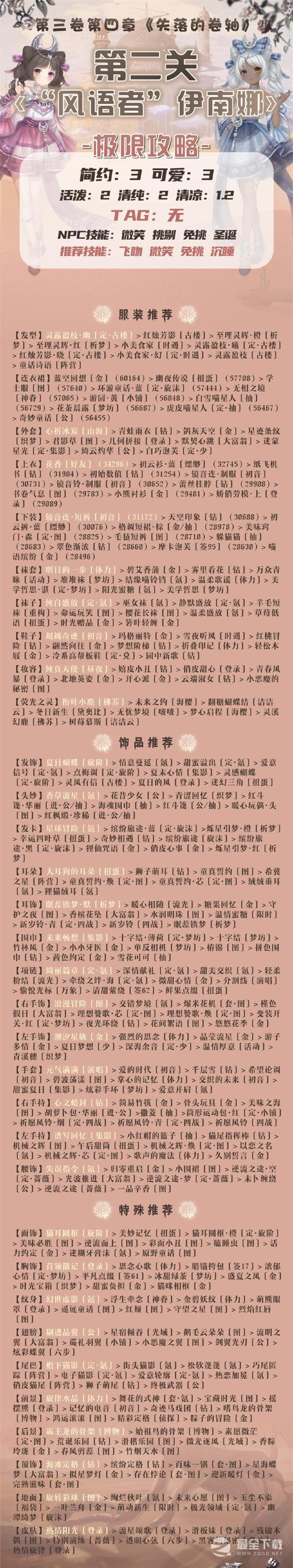 奇迹暖暖风语者伊南娜高分搭配指南