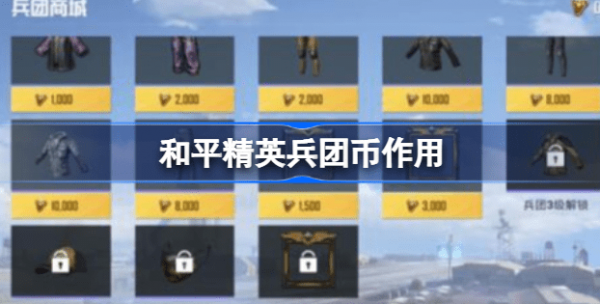 和平精英兵团币有什么用