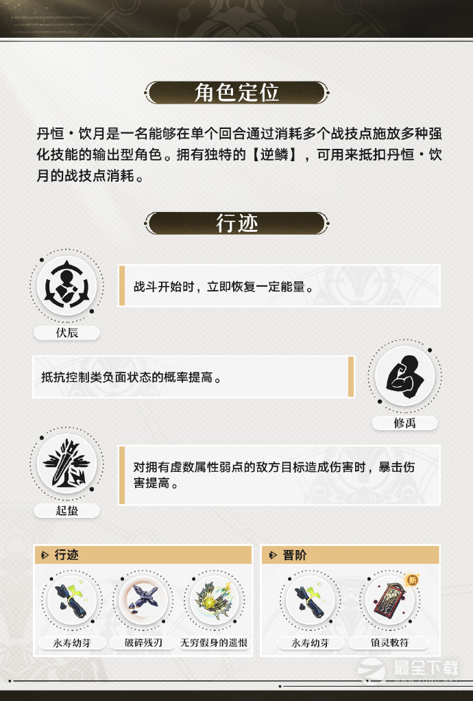 崩坏星穹铁道1.3丹恒饮月升级晋阶行迹培养材料是什么